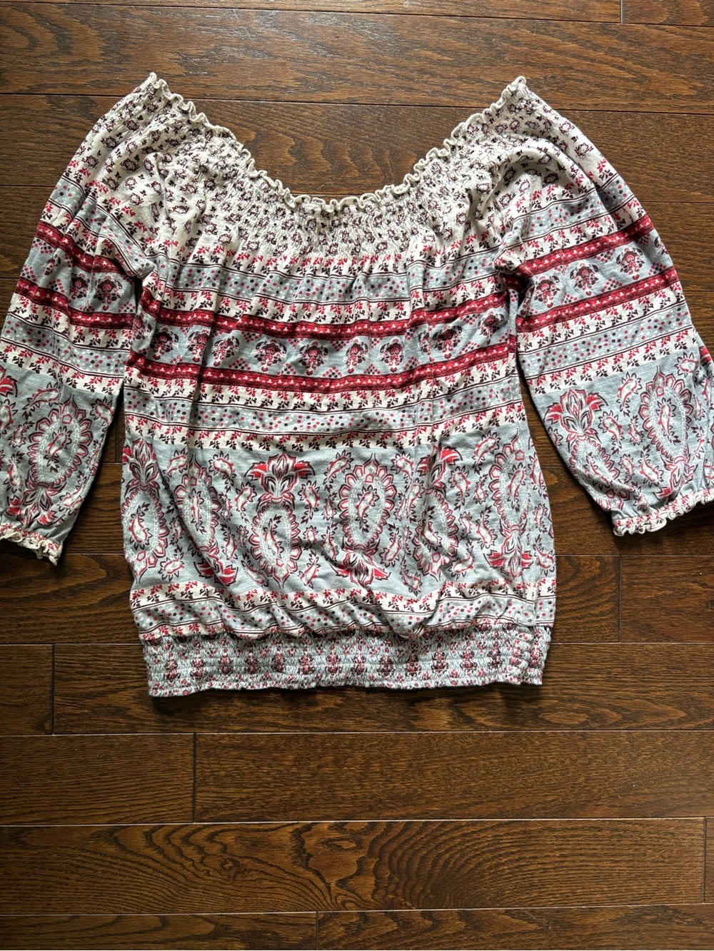 Lucky Brand Boho Peasant Top 100% Cotton Women's Small - Picture 4 of 7
